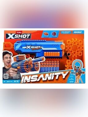E15 Zuru XSHOT Insanity Ragefire 24 Darts Toy Gun